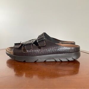 Mephisto Men's Zach Fit Brown Leather Sandals | US 10